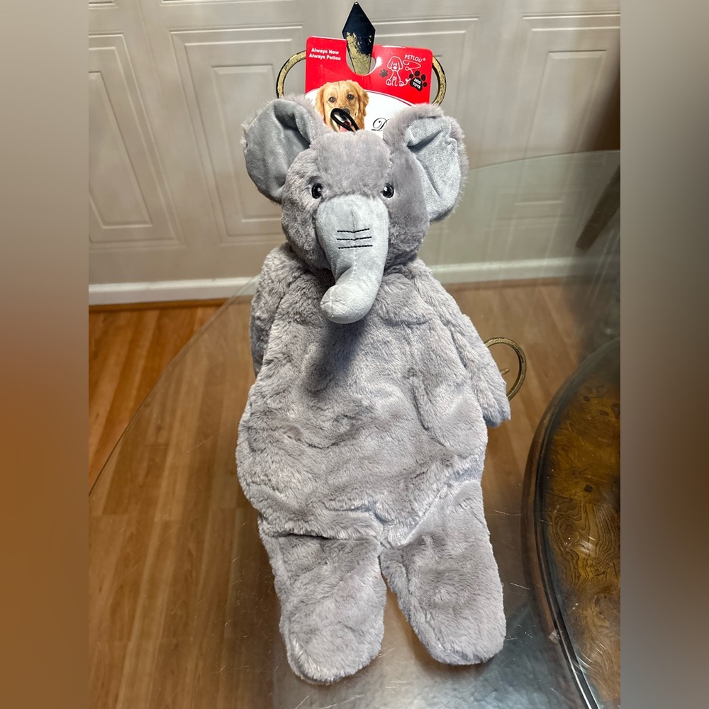 Brand Petlou 18"  Flat Elephant Squeaky Dog Toy